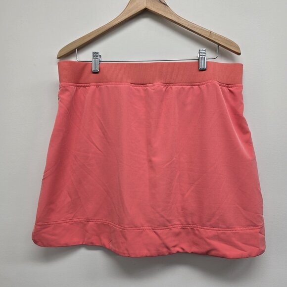 32 Degrees Cool Skort Elastic Stretch Waist Comfort Pockets Shorts Coral Large - Picture 2 of 7